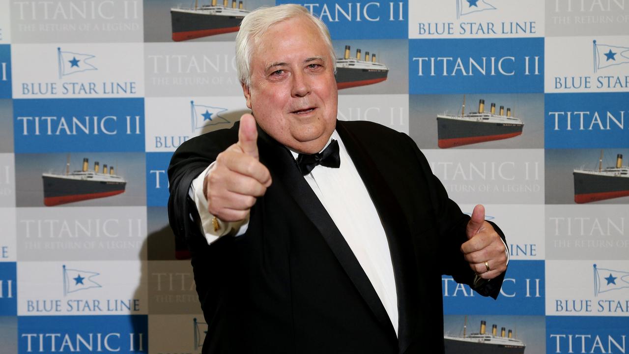 Clive Palmer in Cairns for the Titanic II dinner at the Pullman Cairns International. PICTURE: STEWART MCLEAN