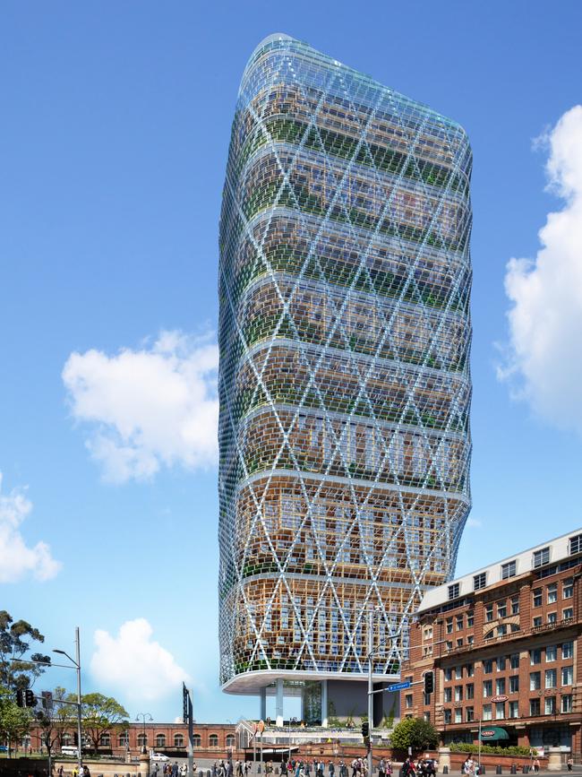 An artist’s impression of Built’s $1.4bn Atlassian HQ tower in Sydney.