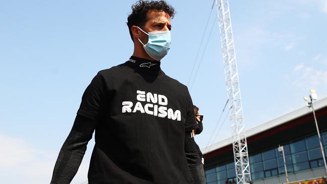 Daniel Ricciardo on the grid before his tough race. Picture: Getty Images