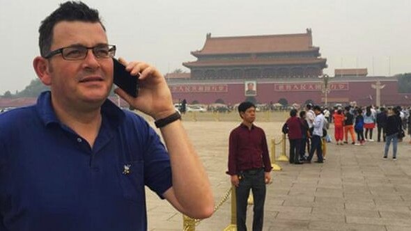 Daniel Andrews in Tiananmen Square in September 2015.