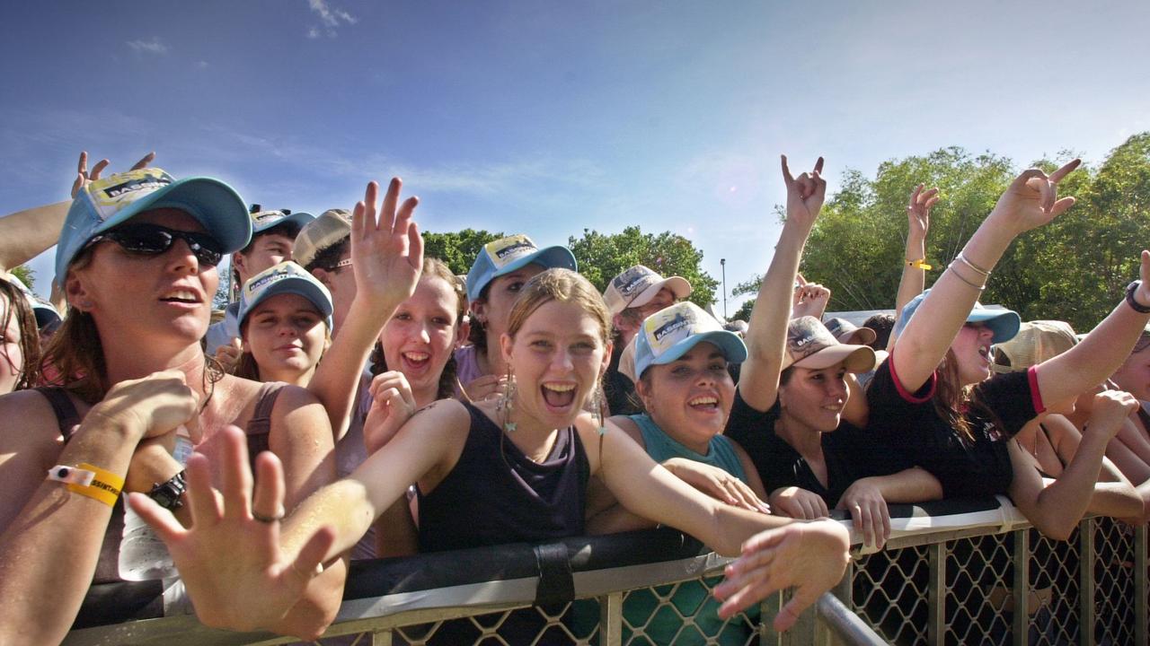 Bass in the grass: Danielle Brown - centre in the mosh pit. Picture: SUSAN BOWN