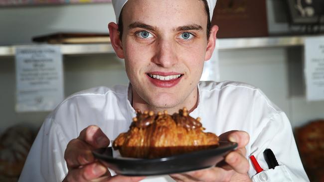 Jack Mylott with Dolcettini’s Burnt Caramel and Nutella Croissant, which they will have for sale at the Smooth Festival of Chocolate.