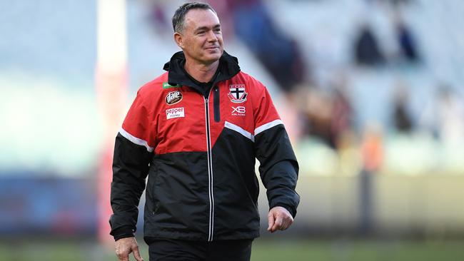 Alan Richardson walks off the MCG after St Kilda’s win over Melbourne.