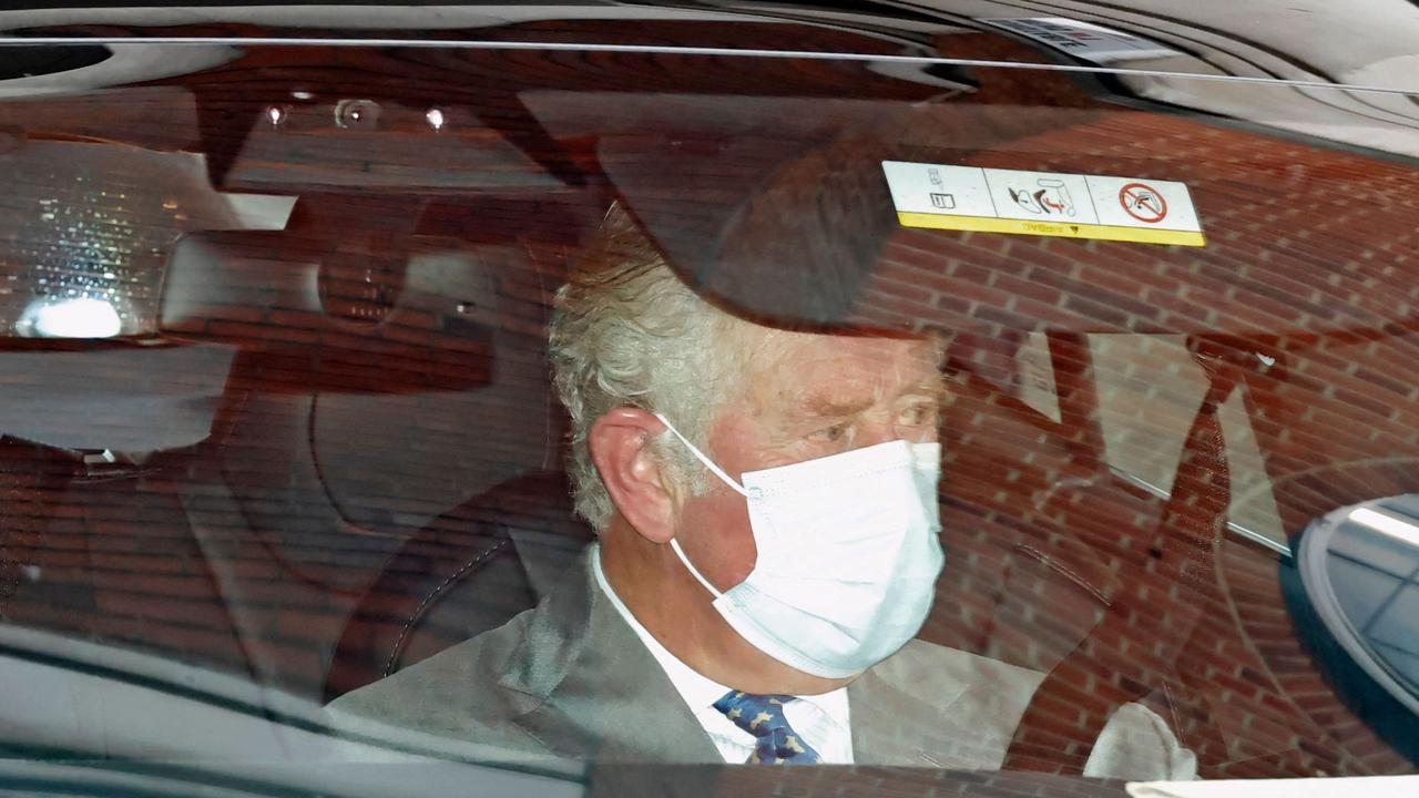 Prince Charles leaves the King Edward VII hospital in central London on February 20, 2021 where Britain's Prince Philip, Duke of Edinburgh was admitted. Picture: Tolga Akmen/AFP