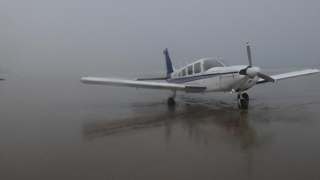 A light plane was bogged in the sands at Casuarina Beach nudist beach after an emergency landing on Friday, March 29. Picture: Zizi Averill