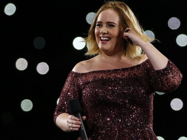 Adele told her Brisbane fans her entrance makes her ‘so sweaty’.