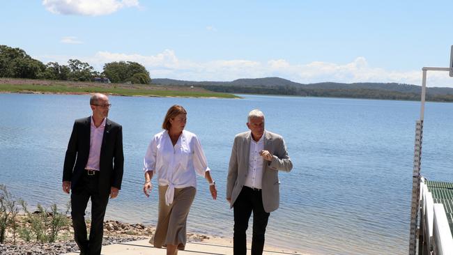 Left to right: Hunter water Executive Drought Lead Darren Cleary, NSW Minister for Water Melinda Pavey and Hunter water Acting CEO Graham Wood. Supplied.