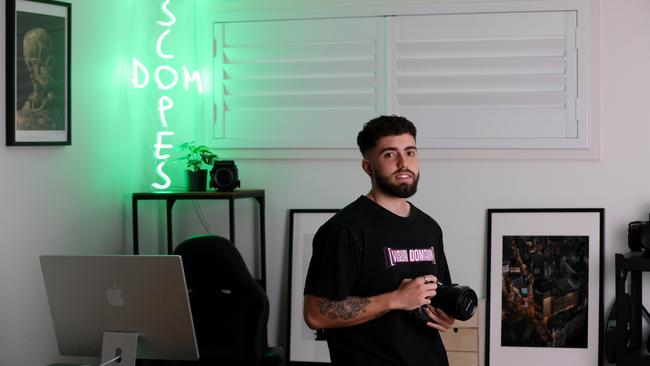 SA's best photographer Domenic Scopelliti at his home studio. Picture: Kelly Barnes