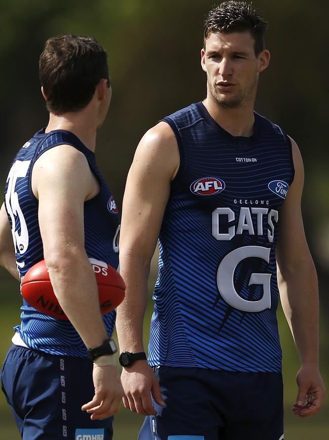 Josh Jenkins has joined great mate Patrick Dangerfield at the Cats. Pic: Getty Images