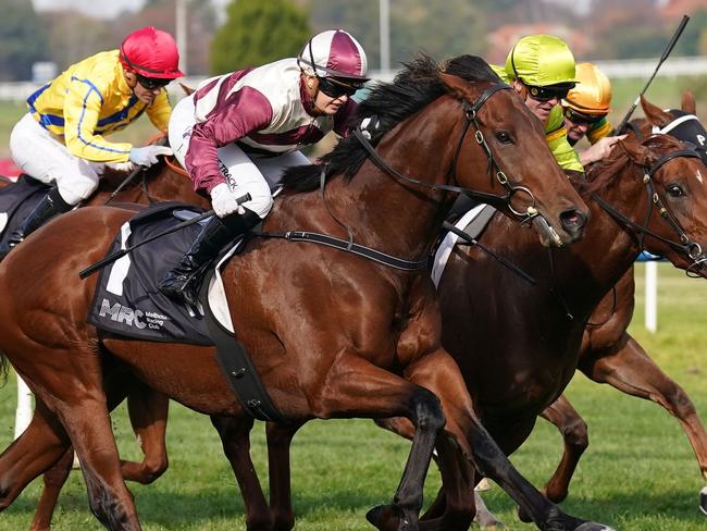 Ashford Street ridden by Jaylah Kennedy wins the BlueBlood Thoroughbreds Handicap at Caulfield Racecourse on May 04, 2024 in Caulfield, Australia. (Photo by Scott Barbour/Racing Photos via Getty Images)