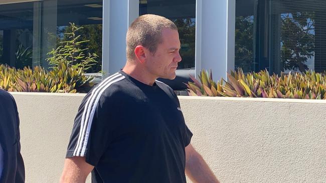 Scott Jason Burgess leaves Southport Magistrates Court after pleading guilty to common assault following a road rage incident. Picture: Lea Emery.