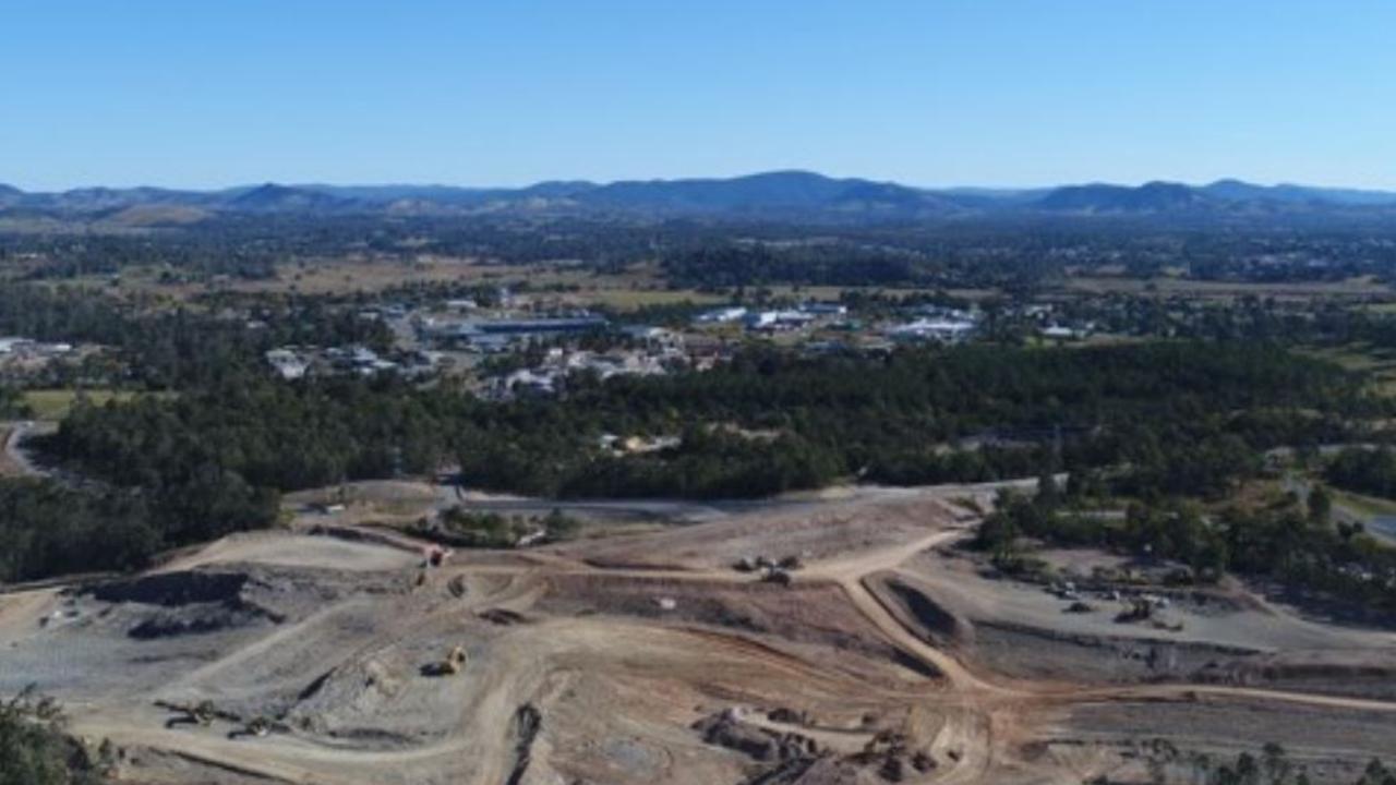 A 1200-tonne hydraulic cfrane, the largest on Australia’ east coast, is being brought in to help build a bridge across Tin Can Bay Rd for the Gympie Bypass. Pictures: Josh Preston