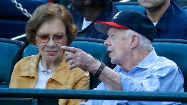 Former president Jimmy Carter and his wife Rosalynn in 2015. Picture: AFP