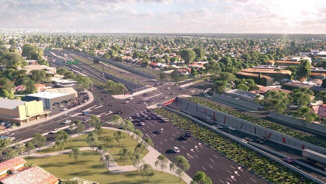 Three ground-level right-turn lanes will allow traffic to exit the motorway from the south and turn on to Anzac Hwy.