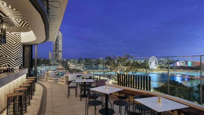 The pool deck at W Brisbane which you can now hire for a private barbecue.