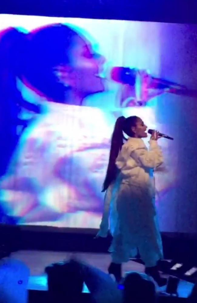 Ariana Grande performing at the Manchester Arena. Picture: Instagram @mrnickynack