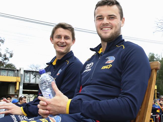 AFL - GRAND FINAL PARADE Melbourne. Matt and Brad Crouch. Picture Sarah Reed