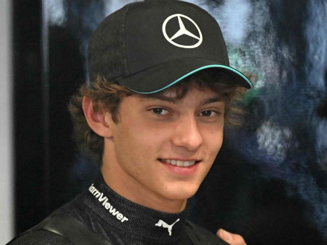 Mercedes' Italian driver Andrea Kimi Antonelli prepares before first practice session, ahead of the Italian Formula One Grand Prix at Autodromo Nazionale Monza circuit, in Monza on August 30, 2024. (Photo by Andrej ISAKOVIC / AFP)