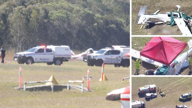 Vision from the plane crash at Caboolture where two aircrafts collided mid-air. Picture: Supplied