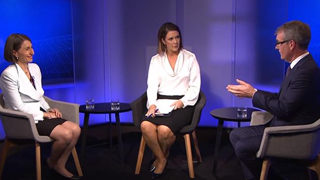 Former NSW premier Gladys Berejiklian squared off against opposition leader Michael Daley in the Sky News people’s forum for the 2019 NSW state election. Picture: ABC