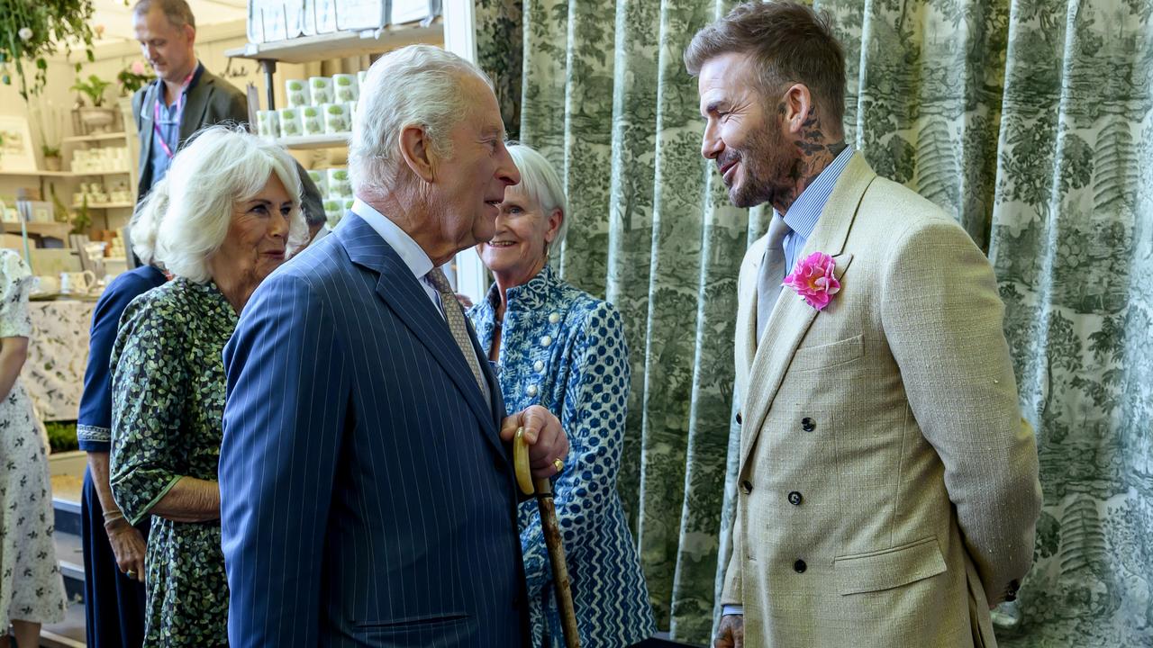 David Beckham wearing a David Austin Roses 
