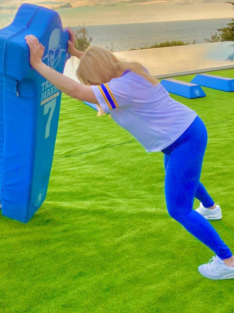 Wilson shared photos of herself mid-workout. Picture: Instagram @rebelwilson.