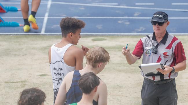 Action from the Queensland Athletics track and field championships at QSAC on Saturday March 15, 2025. Picture: Stephen Archer.