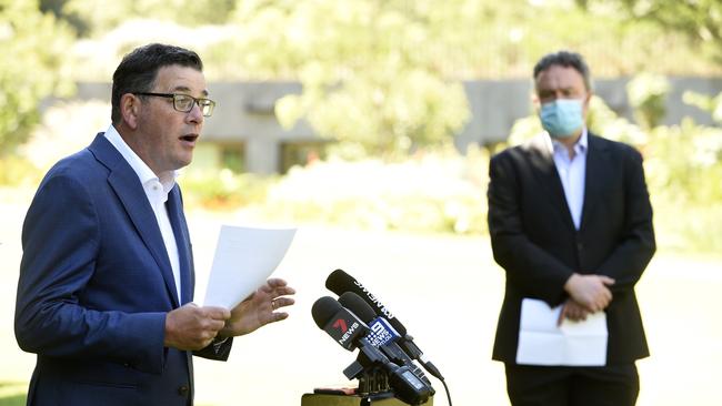 Victorian Premier Daniel Andrews has again urged Victorians to get their third boost. Picture: NCA NewsWire / Andrew Henshaw