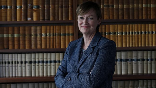 Newly appointed High Court justice Jacqueline Gleeson in her Sydney chambers on Wednesday. Picture: Nikki Short