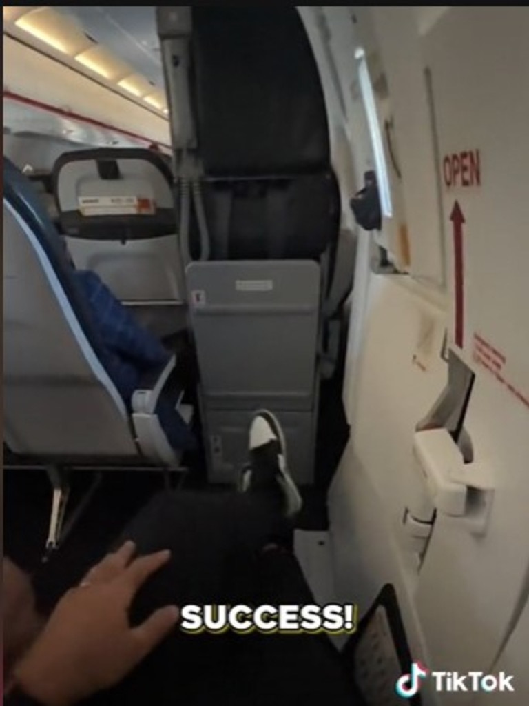 Jetstar offered to move moved him to a seat with more room. Picture: Tiktok