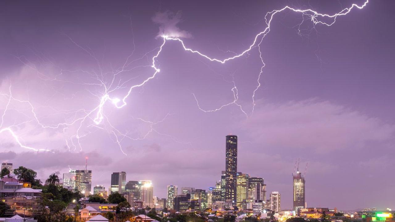 Brisbane’s skyline was hit by lightning in this photo captured by Heath Missen. Picture: Heath Missen/News.com.au Photo of the Week