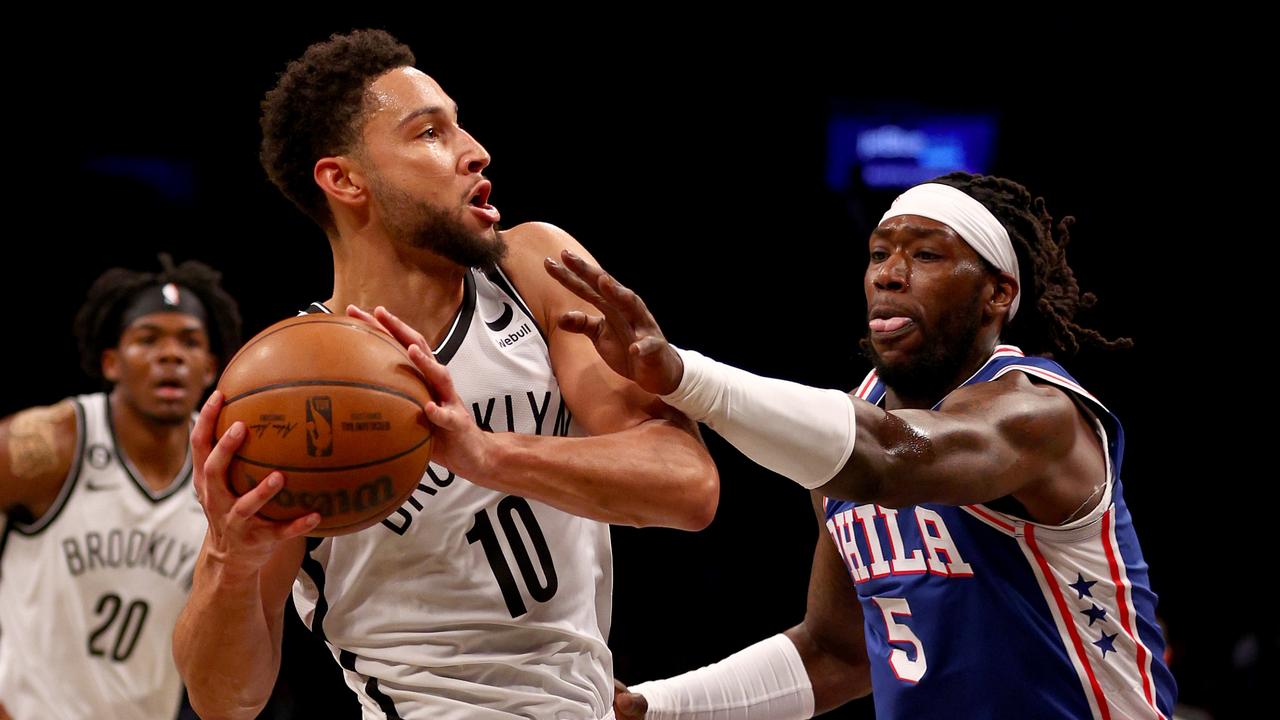 Ben Simmons played 19 minutes in his comeback game. Picture: Elsa/Getty Images