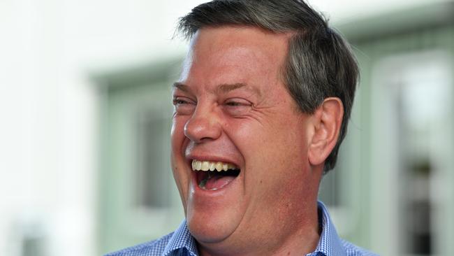 Queensland Opposition Leader Tim Nicholls refused to answer a “yes/no” question on his party’s preferences with One Nation. Picture: AAP Image/Darren England