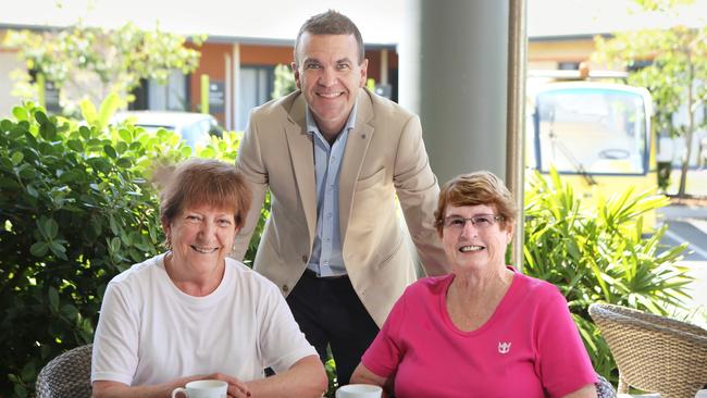 BallyCara CEO Marcus Riley with residents Maureen Richardson and Rowena Crooks. Picture: Chris Higgins.