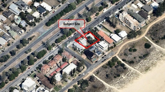 Site for planned RSL units at Bilinga on the Gold Coast — this has sparked a legal battle.