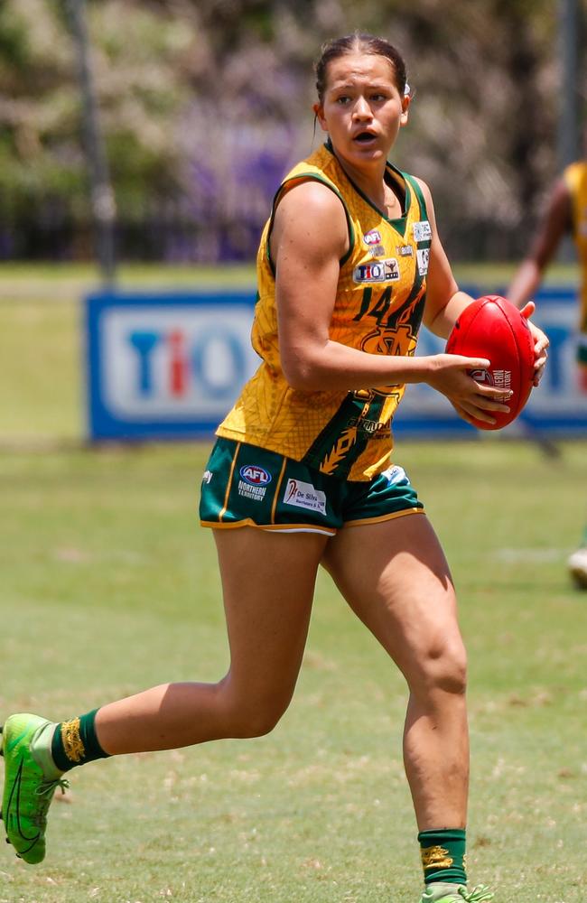 Paula Pavic was a standout for St Mary’s against PINT. Picture: Celina Whan / AFLNT Media