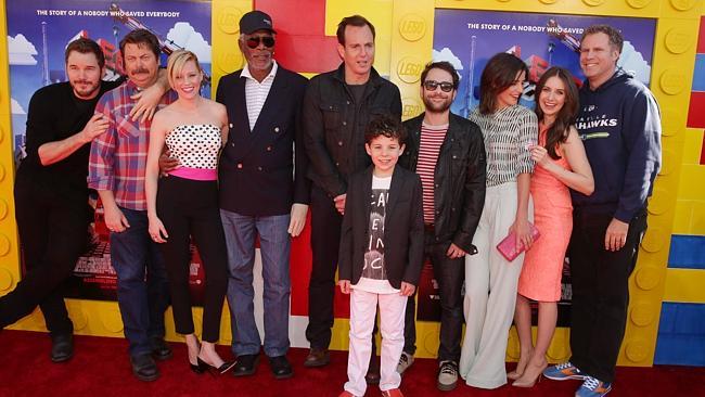 The human cast of The Lego Movie at the film’s Hollywood premiere.