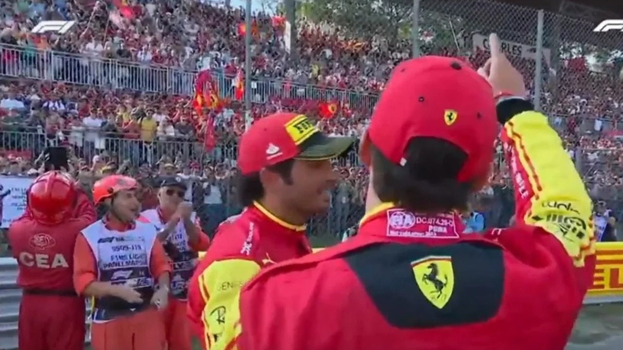 Charles Leclerc tells the Italian crowd off.