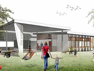 The schematic design of the canteen and covered outdoor learning area at Lennox Head Public School, as planned by the NSW Department of Education's School Infrastructure branch.