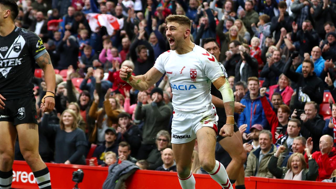 Tommy Makinson’s St Helens expects his star winger to return to training next week. (Photo by Michael Steele/Getty Images)