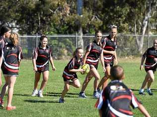 READY: Hervey Bay players ready for Touch Football Qld Junior State Cup action. Picture: Alistair Brightman