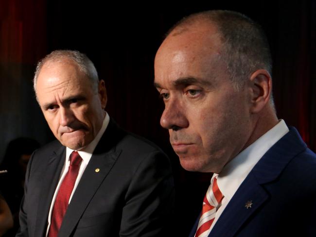 NAB Chairman Ken Henry and CEO Andrew Thorburn have been singled out. Picture: David Geraghty/The Australian