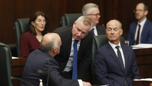 Minister Eric Abetz, Premier Jeremy Rockliff and Deputy Premier Guy Barnett. Picture: Nikki Davis-Jones
