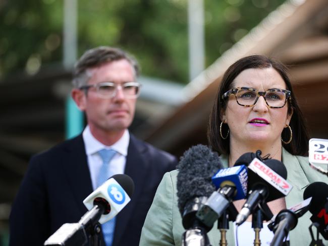 NSW Premier Dominic Perrottet and Education Minister Sarah Mitchell will try to get RATs to every school student as term one begins. Picture: NCA Newswire / Gaye Gerard