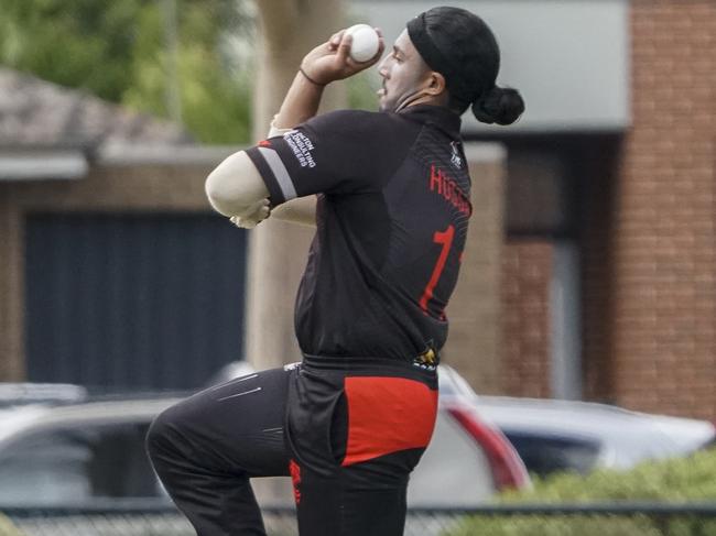 Premier Cricket: Richmond v Essendon. Musa Hussainl bowling for Essendon. Picture: Valeriu Campan