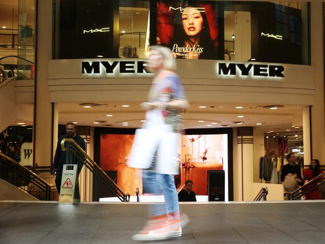 15/09/2022. Myer store on Pitt St Mall in Sydney, as the company announces full-year financial results. Britta Campion / The Australian