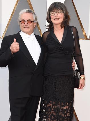 George Miller and wife Margaret Sixel arrive at the Oscars.