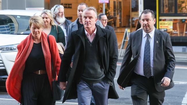 The family of police officer Josh Prestney arrives at the Court Of Appeal. Picture: Brendan Beckett