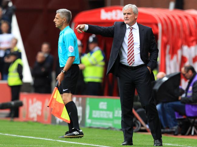 Mark Hughes’s Stoke City sit at the bottom of the Premier League table.