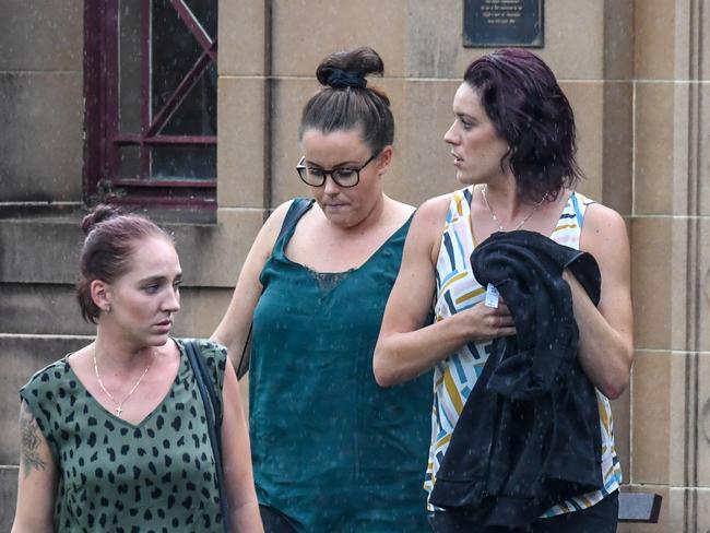 Charlene Easton (right) leaves Darlinghurst Supreme Court. Picture: AAP